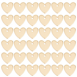 Настоящее золото 18K 50 шт. Латунные подвески, без никеля , сердце, реальный 18 k позолоченный, 8x8x1 мм, отверстие : 1 мм