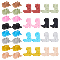 (52) Непрозрачная лаванда 32шт. 16 стили ковбойская тематика пищевые экологически чистые силиконовые бусины, сапоги и шляпа, разноцветные, 10~26x22~23x8~21 мм, отверстие : 2 мм, 2 шт / стиль