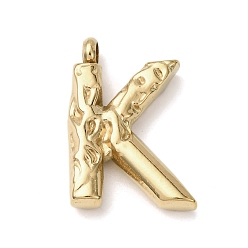 Letter K 304 подвески из нержавеющей стали, письмена, ионное покрытие (ip), Письмо K, 21x14.5x4.5 мм, отверстие : 2.5 мм