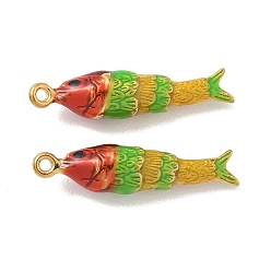 Fish 304 нержавеющей стальной эмали подвески, ионное покрытие (ip), реальный 18 k позолоченный, рыбы прелести, 28x6.5x6 мм, отверстие : 1.4 мм