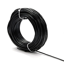 Black Round Aluminum Wire, Bendable Metal Craft Wire, for DIY Jewelry Craft Making, Black, 9 Gauge, 3.0mm, 25m/500g(82 Feet/500g)