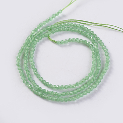 Medium Sea Green Glass Beads Strands, Faceted, Round, Medium Sea Green, 2x2mm, Hole: 0.4mm, about 193~197pcs/strand, 14.17 inch~15.51 inch(36~39.4cm)
