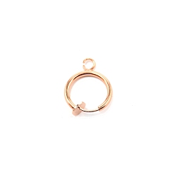 Rose Gold Brass Clip-on Hoop Earring Findings, for Non-pierced Ear, Rose Gold, 17.5x13x1.5mm, Hole: 2.2mm, Pin: 0.7mm