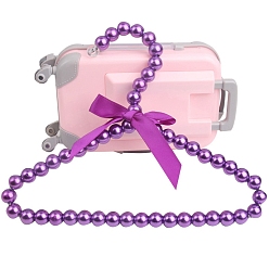 Фуксин Полиуретановая вешалка для одежды миниатюрная модель, аксессуары для кукольного домика с микро-ландшафтом, со стеклянной жемчуг, притворяясь опорными украшениями, фуксиново-красные, 200 мм