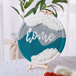 Слово Наборы для вышивки своими руками, включая набивную хлопчатобумажную ткань, нитки и иглы для вышивания, пластиковые пяльцы для вышивания, слово, 200 мм