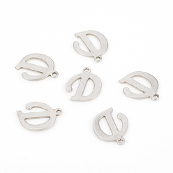 Letter D Не тускнеющие 201 подвески из нержавеющей стали, лазерная резка, буквы, цвет нержавеющей стали, letter.d: 14x11.5x1.2 мм, отверстие : 1 мм