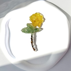 Цитрин Фигурки из розовой смолы, с цитриновой крошкой внутри статуэток для украшения домашнего офиса, 105x55x10 мм