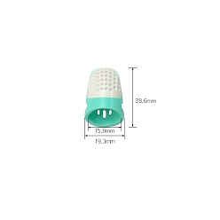 Turquoise Protège-doigts en silicone et en plastique, pour les outils de couture, turquoise, 28.6x19.3mm
