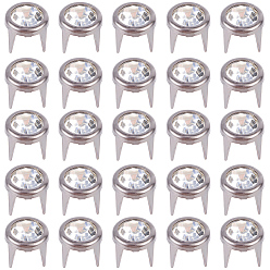 Черный Цвет Металла 120 шт. латунные заклепки со стразами, плоско-круглые, металлический черный , 7x6 мм