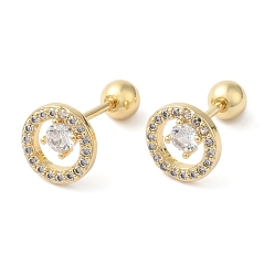 Золотой Кольцо латунные микропаве прозрачные кубические цирконии серьги для хряща, золотые, 8.1x8.1 мм