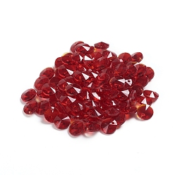 Red Glass Charms, Faceted, Cone, Red, 8x4mm, Hole: 1~1.2mm