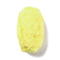 Yellow Soft Faux Fur Yarn, Twisted Cord, Hand-woven, for Baby Coat, Vest, Scarf, Hat, Yellow, 9~11x0.5mm, 38.28 yard(35m)/roll, 10rolls/bag