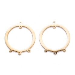 Golden Ion Plating(IP) 304 Stainless Steel Chandelier Components Links, Polishing, Ring, Golden, 33x28x1mm, Hole: 1.4mm