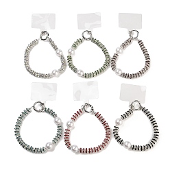 (52) Непрозрачная лаванда Бусины из стразов и АБС-пластика, бусины, мобильные ремни, с железными кольцами, патч для шнурка для мобильного телефона, разноцветные, 150~155 мм