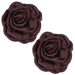 Темно-Красный 2 шт. съемных зажимов для пряжек из искусственной кожи, с железной пряжкой, цветок, темно-красный, 95x16 мм