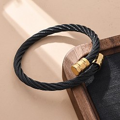 Золотой 304 браслеты из нержавеющей стали для женщин, ионное покрытие (ip), золотые, 5/8 дюйм (1.6 см), внутренний диаметр: 2-3/8x 2-1/4 дюйм (6x5.85 см)