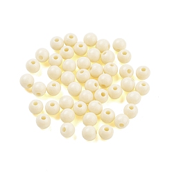 Бежевый Пластиковые шарики, круглые, бежевые, 6x5.5 мм, отверстие : 1.8 мм, 3846 шт / 500 г.