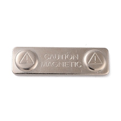 Platinum Iron Brooch Finding, with Magnets, Magnetic Rectangle, Platinum, 13x45x3mm