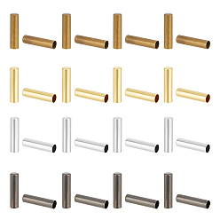 (52) Непрозрачная лаванда 120шт 4 цвета колонны сплава аксельбанты, советы по шнуровке, разноцветные, 18x4.5 мм, отверстие : 4 мм, 30 шт / цвет