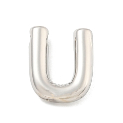 Letter U Стойки обшивки латунные подвески, долговечный, без свинца и без кадмия, буквенное очарование, Буква U, 22x18x5 мм, отверстие : 3x1.5 мм