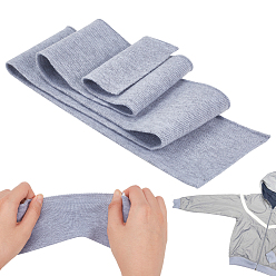 Серый Полиэстеровая резинка для манжет, отделка воротника выреза горловины пояса, трикотажный подол, стеганая ткань, серые, 800~850x70~75x1.5 мм