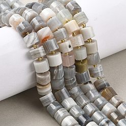 (946FM) Цитрин матовый с зеленой подкладкой Природные Ботсвана агат бисер нитей, колонка, с бисером, 9.5~11x5.5~7 мм, отверстие : 1 мм, около 40~47 шт / нитка, 15.75'' (40 см) ~ 15.94'' (40.5 см)