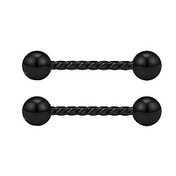 Черный 304 штанги с круглыми шариками из нержавеющей стали, чёрные, 16 мм, штифты : 1.6 мм, Руководитель: 5 mm