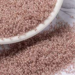 (RRHB279) Light Blush Lined Crystal MIYUKI Round Rocailles Beads, Japanese Seed Beads, (RRHB279) Light Blush Lined Crystal, 15/0, 1.5mm, Hole: 0.7mm, about 5555pcs/bottle, 10g/bottle