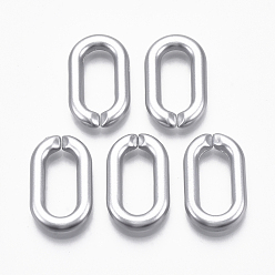Серебро Окрашенные распылением пластиковые соединительные кольца ccb, разъемы для быстрой связи, для изготовления ювелирных кабельных цепей, овальные, серебряные, 27x16.5x4.5 мм, внутренний диаметр: 8x18 мм