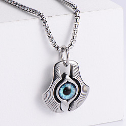Нержавеющая Сталь Цвет Кулон от сглаза из нержавеющей стали ожерелья для мужчин модная одежда подходящая, цвет нержавеющей стали