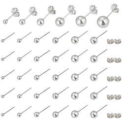 Нержавеющая Сталь Цвет 36 пары 6 стиль 304 серьги-гвоздики из нержавеющей стали, круглые, цвет нержавеющей стали, 15~20x3~8 мм, 6 пары / стиль