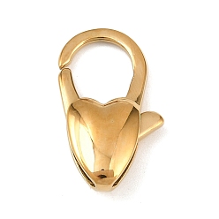 Золотой 316 нержавеющая сталь застежка когтя омара, сердце, золотые, 20x12x5 мм, отверстие : 4x1.6 мм