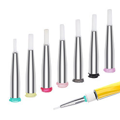 (52) Непрозрачная лаванда 7шт. 7 цвета нейлоновая игла с тупым концом для дозирования кисть, для измерения жидкостей, эпоксидная смола, изделия ручной работы, разноцветные, 4.05x0.75 см, Внутренний диаметр: 0.42 cm, 1 шт / цвет