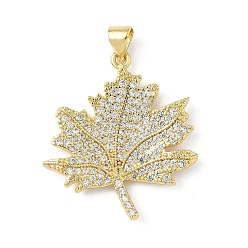 Прозрачный Латунные микро проложить кубического циркония подвески, лист, без свинца и без кадмия, долговечный, реальный 18 k позолоченный, стойки покрытие, прозрачные, 28x25x3 мм, отверстие : 4x3 мм