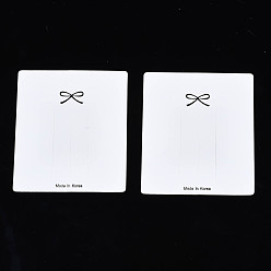 White Cardboard Hair Clip Display Cards, Rectangle with Bowknot Pattern, White, 7.5x6.5x0.03cm