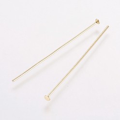 Золотой Латунные штифты с плоской головкой, долговечный, гальваническим, золотые, 35x0.8 мм, 20 датчик, Руководитель: 1.8 mm