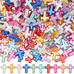 (52) Непрозрачная лаванда Смола имитация жемчуг бисер, крестик, разноцветные, 15x12x4.5 мм, отверстие : 2.3 мм, 10 цветов, 30 шт / цвет, 300 шт / комплект