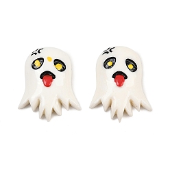 White Helloween Resin Decoden Cabochons, Ghost, White, 28x23x7mm
