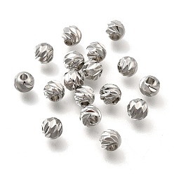 Платинированный Латунные бусины, долговечный, спираль круглый, без никеля , Реальная платина, 5.5 мм, отверстие : 1.8 мм