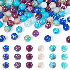 (52) Непрозрачная лаванда 180 шт. 6 стили окрашенные натуральные и синтетические нити бусин императорской яшмы, круглые, разноцветные, 6 мм, отверстие : 0.8~1.4 мм, 30 шт / стиль