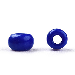 Blue Glass Seed Beads, Opaque Colours Seed, Small Craft Beads for DIY Jewelry Making, Round, Blue, 2mm, Hole:1mm, about 30000pcs/pound