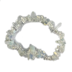 Опал Эластичные браслеты с синтетическим опалитом, чип, внутренний диаметр: 2-1/8~2-3/8 дюйм (5.5~6 см)