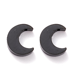 Черный Цвет Металла Ионное покрытие (ip) 304 брелоки из нержавеющей стали, луна, металлический черный , 10.4x8.6x3 мм, отверстие : 1.8 мм