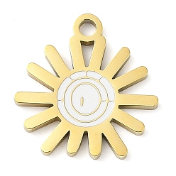 Солнце 304 подвески из нержавеющей стали, с эмалью, золотые, солнце, 17.5x17x1.7 мм, отверстие : 1.4 мм