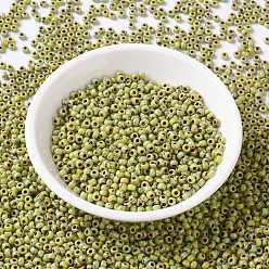 (RR4515) Непрозрачный Шартрезский Пикассо Миюки круглые бусины рокайль, японский бисер, 8/0, (rr 4515) непрозрачный шартрез пикассо, 8/0, 3 мм, отверстие : 1 мм, Около 2111~2277 шт / 50 г