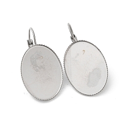 Нержавеющая Сталь Цвет Не тускнеет 304 фурнитура для сережек-колец из нержавеющей стали, овальные, цвет нержавеющей стали, 36x28.5 мм, штифты : 0.5 мм