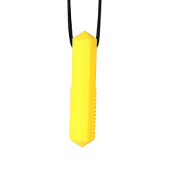 Желтый Подвески из экологически чистого пищевого силикона, желтые, 68.5x15.5 мм