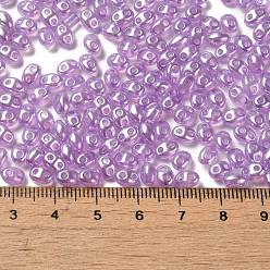 Purple Opaque ABS Beads, Oval, Purple, 6x4.5x3.3mm, Hole: 1.2mm, about 14516pcs/500g