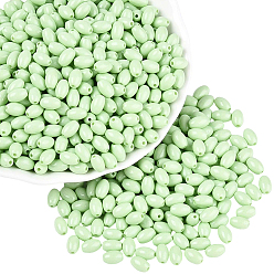 Бледно-Зеленый 500 шт. стеклянные бусины, окрашенные в цвет выпечки, овальные, бледно-зеленый, 7x4~4.5 мм, отверстие : 0.9 мм
