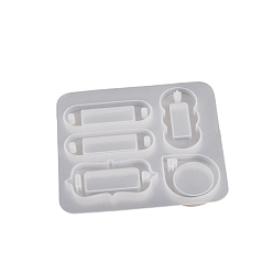 Белый Овальные силиконовые формы для подвесок своими руками, изготовление украшений, формы для литья смолы, для уф-смолы, изготовление ювелирных изделий из эпоксидной смолы, белые, 102x95x9 мм